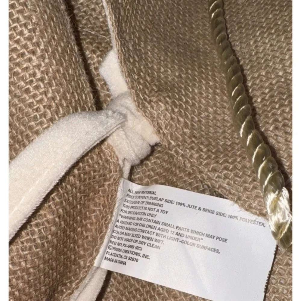 Wondershop Jute Beige Christmas Tree Skirt Reversible Cinch‎ 54